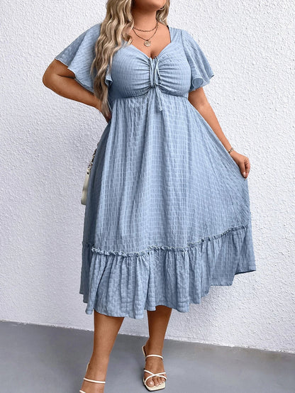 Plus-Size Zomerjurk Vintage Stijl Vrouwelijk