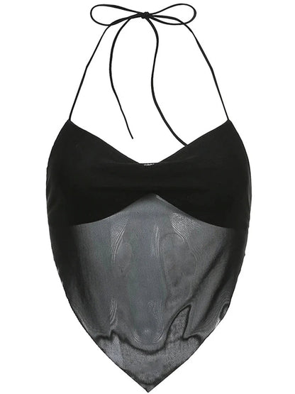 Vrouwelijke Transparante Top Retro Stijl