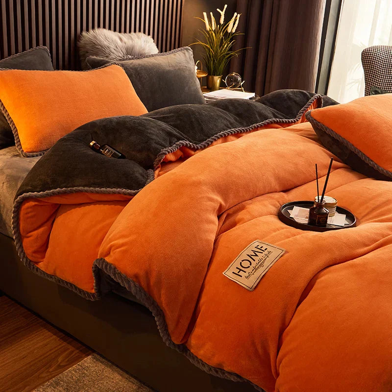 Zachte Fleece Dekbedovertrek Set Luxe Fluwelen Dekbed