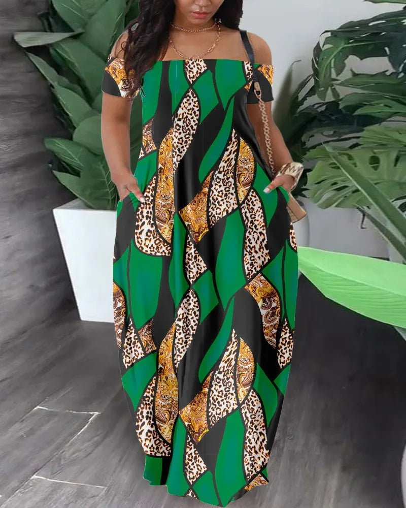 Plus-Size Safari Jurk Kleurrijk en Stijlvol
