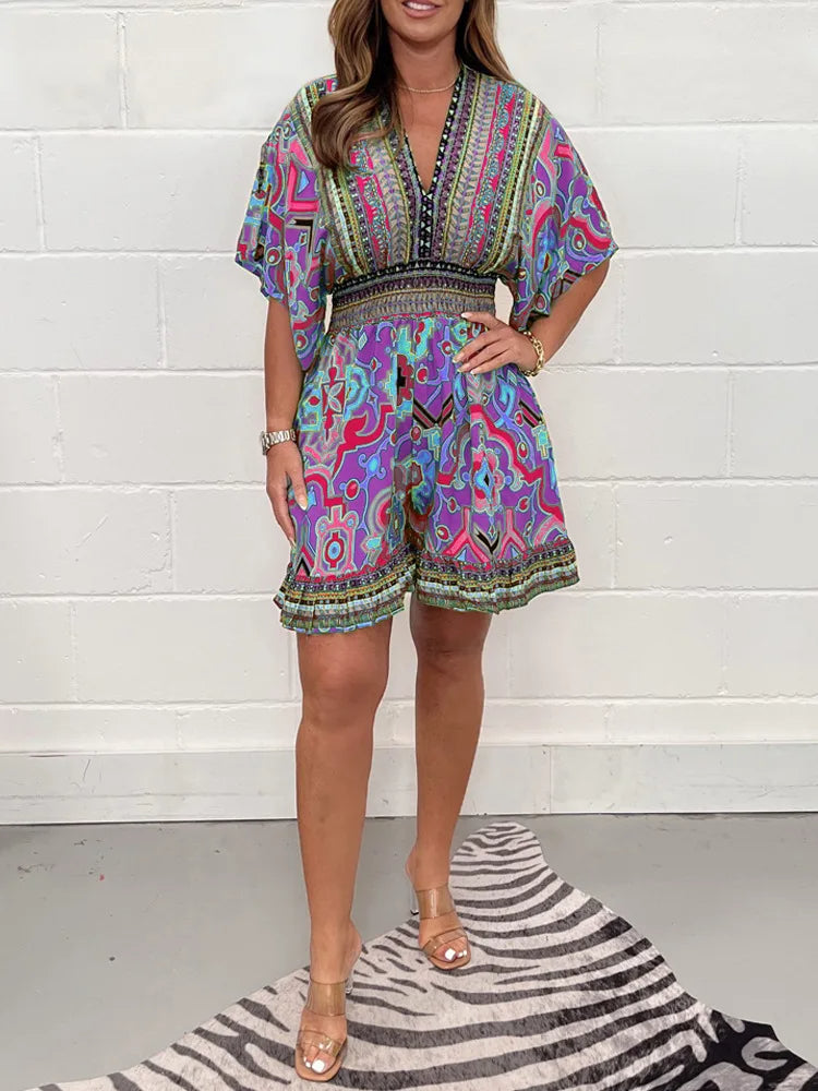 Plus Size Playsuit Vintage Stijl Mode Jurk