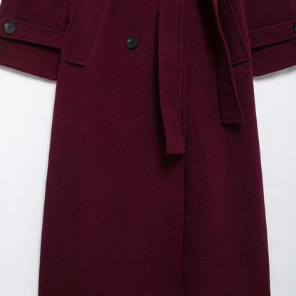 Trenchcoat Bordeaux Rood met Ceintuur voor Vrouw
