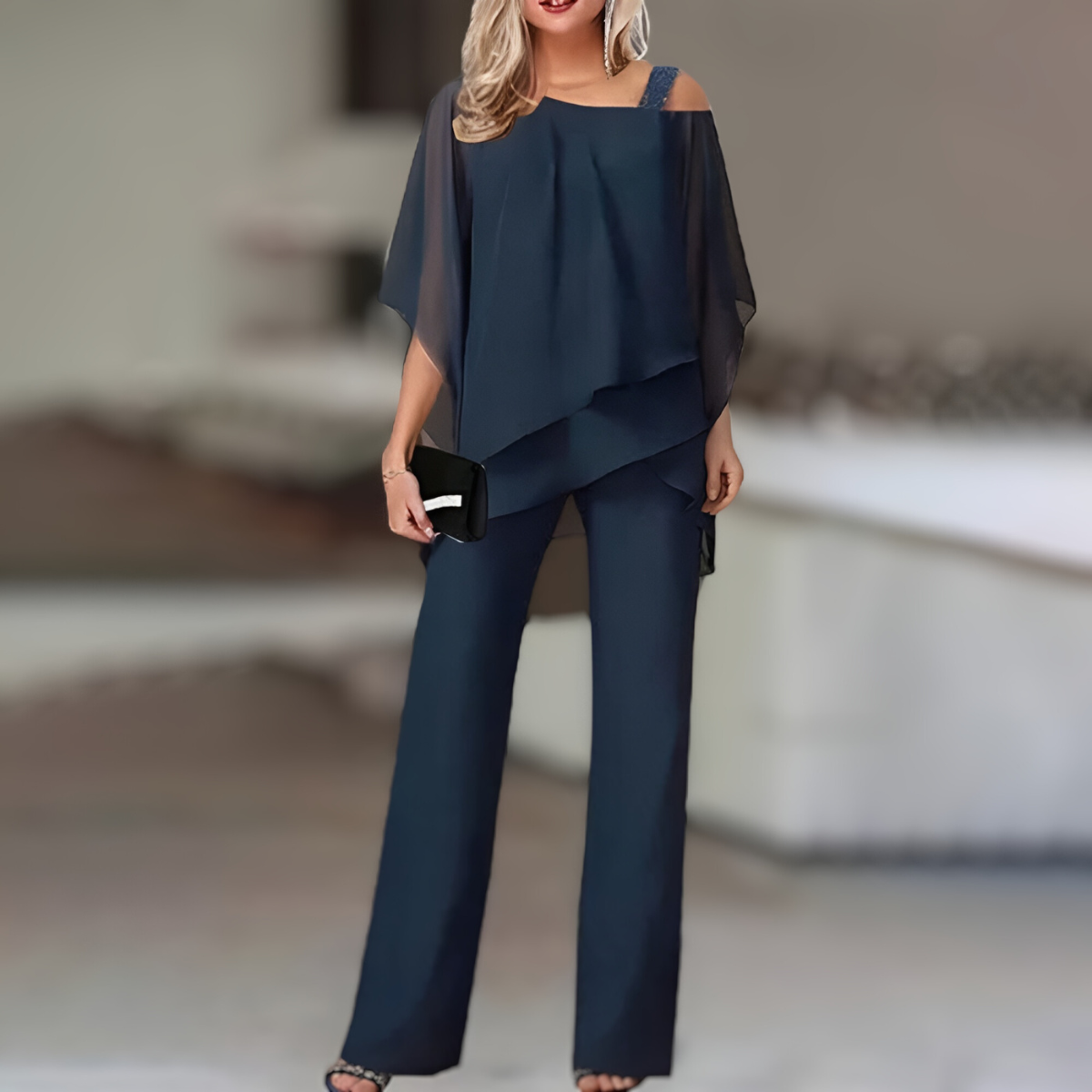 Elegante Off-Shoulder Co-ord Set voor Dames Zazou