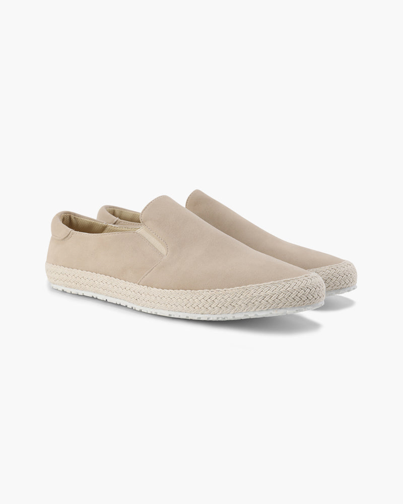 Suède Espadrille Heren Slip-On Sneaker met Jute Zool