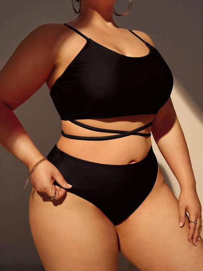 Plus-Size Bikini Set Driedelig Stijlvol Zwemkleding