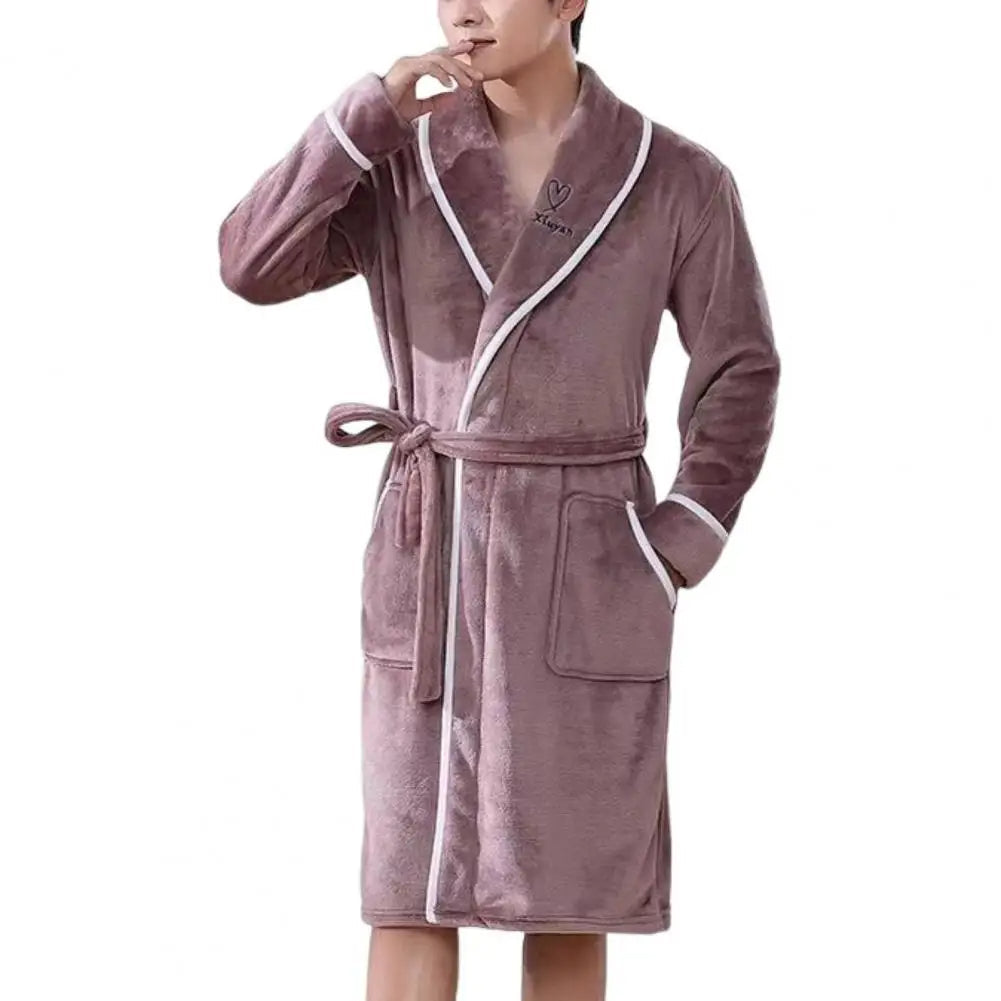 Zachte Flanellen Badjas voor Mannen Comfortabel Warm