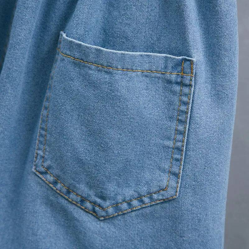 Plus Size Short Broek Trendy Denim Dames