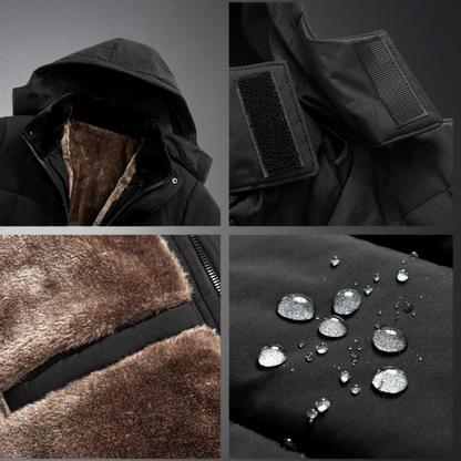 Heren Winterjas Warm Fleece Voering Waterdicht