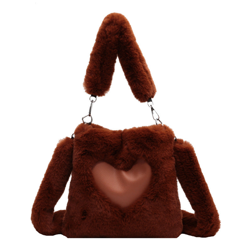 Dames Teddy Schoudertas Stijlvolle Harten Detail Luana