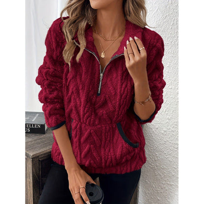 Dames Teddy Trui Warm en Comfortabel Half-Zip