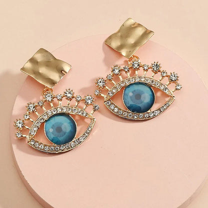 Gouden Oorhangers Boze Oog Nerina Vintage Stijl
