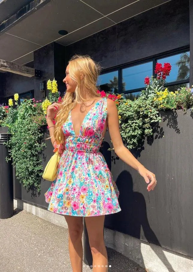 Zomerjurk Bloemenprint Vrouwelijk Jurk - Mode Vibes