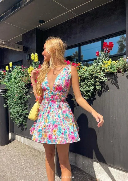 Zomerjurk Bloemenprint Vrouwelijk Jurk - Mode Vibes
