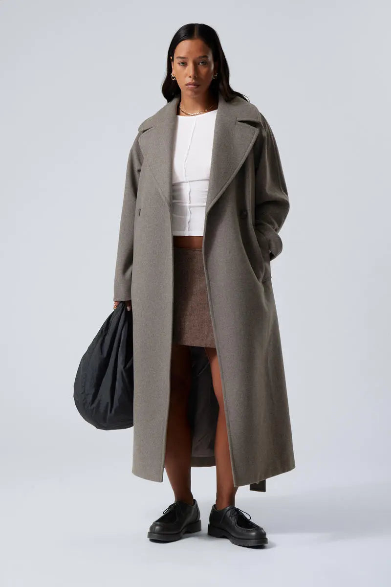 Wollen Mantel Oversized Lange damescoat - Mode Vibes