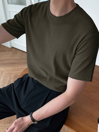 Heren T-shirt Groen Luchtig Katoen Milan
