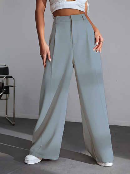 Luxe Effen Broek Wijde Pijpen Zwart Lana Stijl