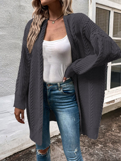 Dames Gebreide Vest Oversized met Kabelpatroon