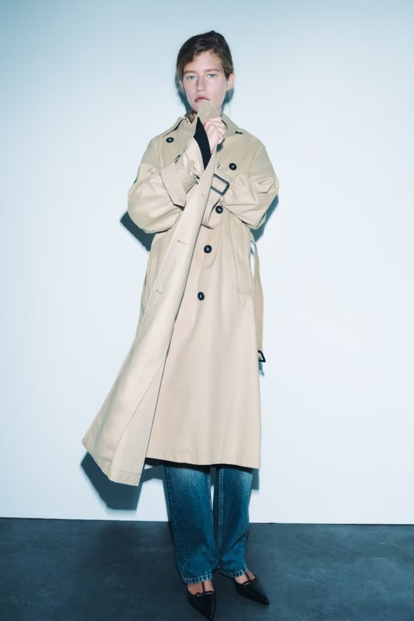Dames Trenchcoat Lange Trendy Voorjaarsjas met Ceintuur