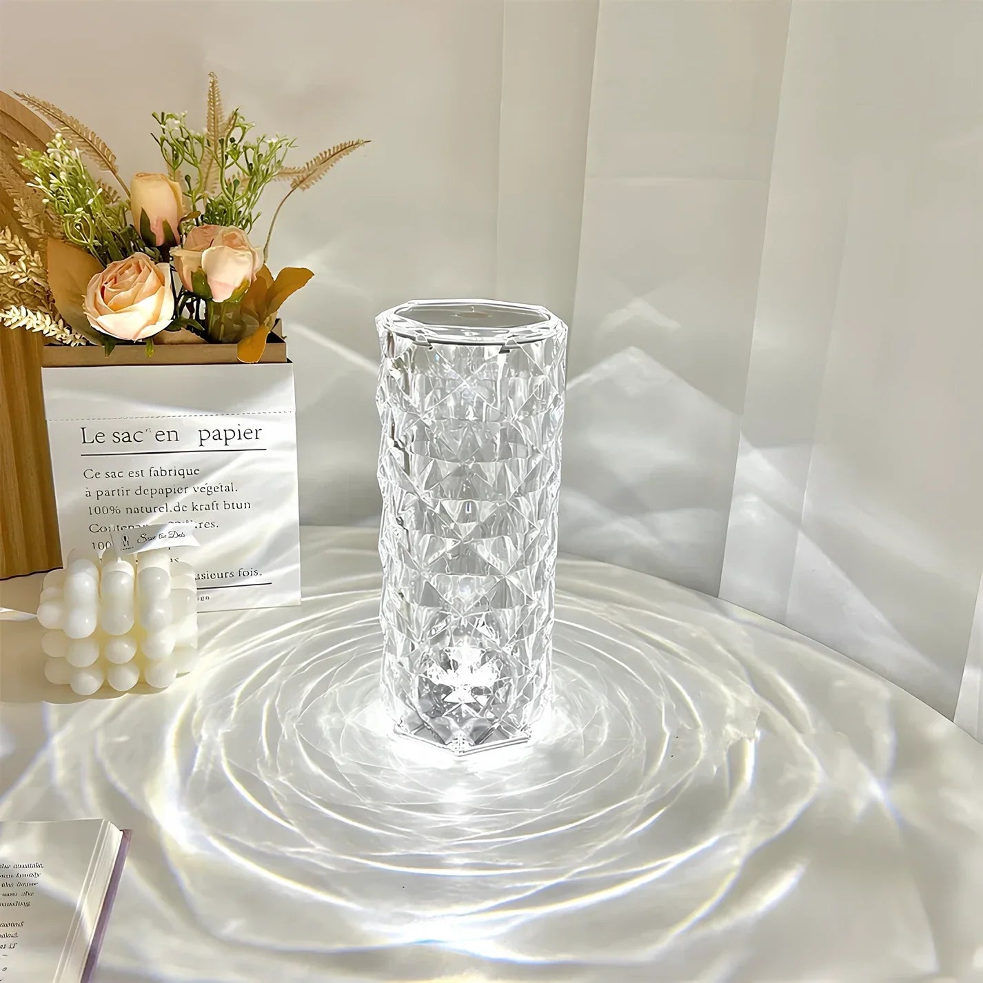 Tafellamp met Touchbediening en Kristallen Details