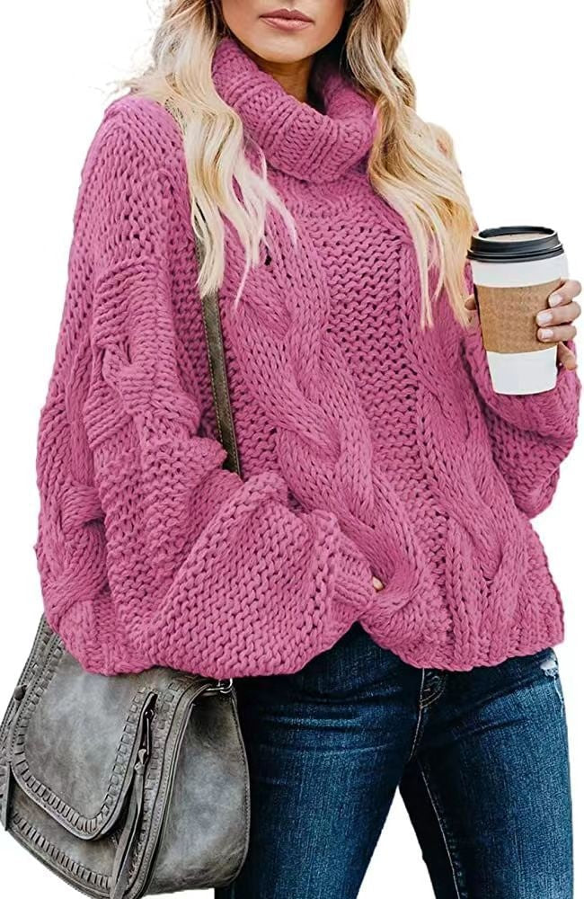 Dames Coltrui Oversized met Kabelpatroon Lange Mouwen