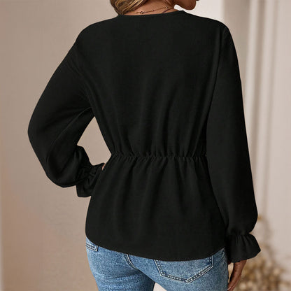 Dames Top met V-hals en Strikdetail Elegante Blouse