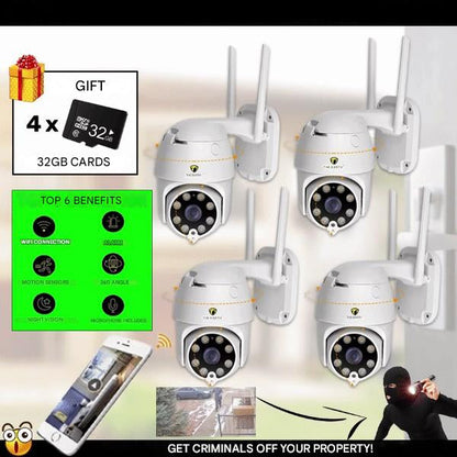 WiFi Beveiligingscamera's Set van 4 - Slimme SmartCam