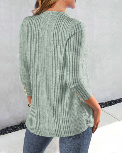 Groene Blouse Effen Katoen Vrouwelijk Model