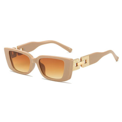 Dames Zonnebril Vierkant Montuur Goudkleurig Frame