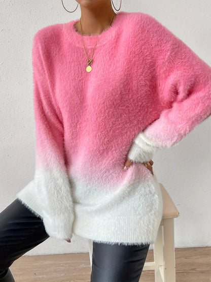 Fuzzy Trui Crew Neck Zacht Gegradueerd