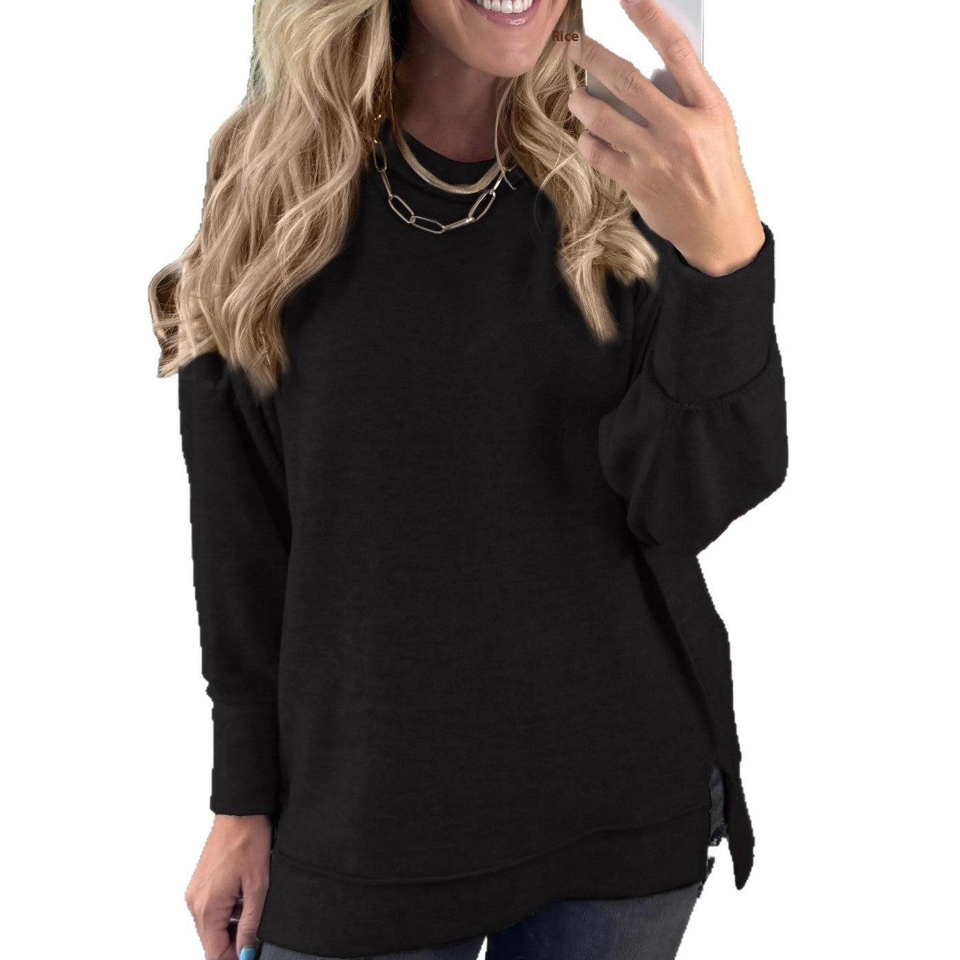 Dames Trui Ronde Hals Elegante Basic Modell