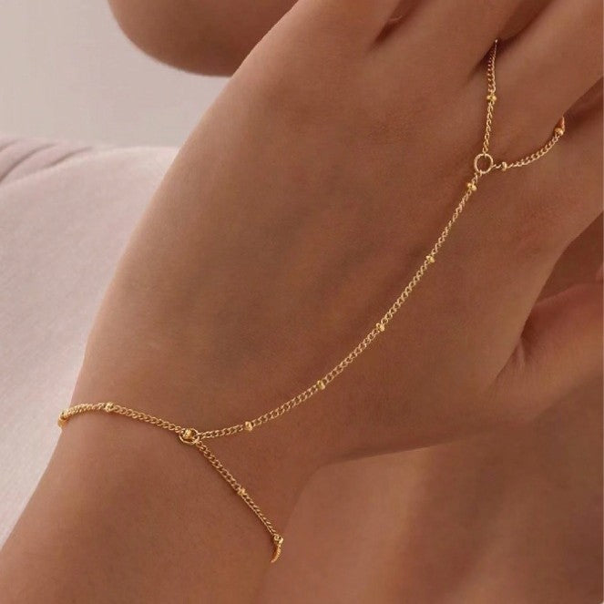 Dames Armband met Ring en Fijne Schakels Elegant Zilver