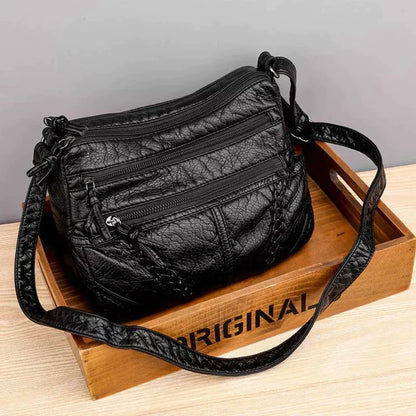 Zachte Lederen Schoudertas Casual Design