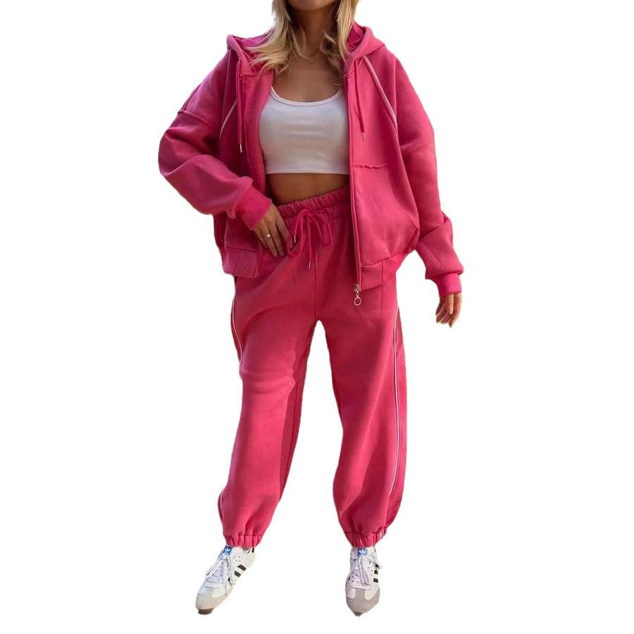 Dames Joggingset Sportief met Capuchon Vest en Jogger