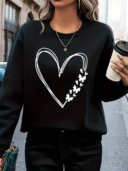 Dames Sweater met Hartprint – Leuke Harten Trui voor Vrouw