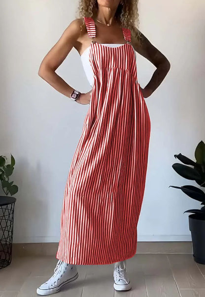 Honora | Abito casual con bretelle a righe