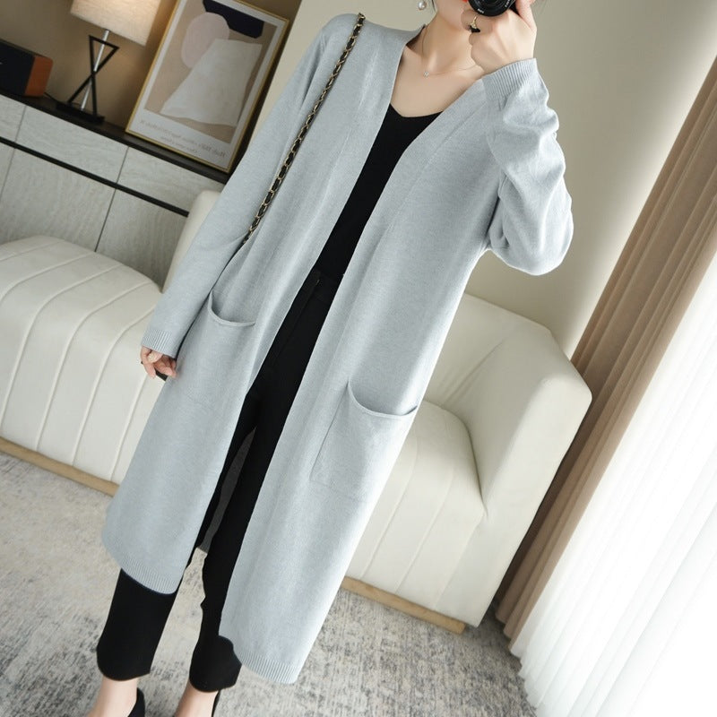Dames Lang Gebreid Vest Trendy Stijlvol