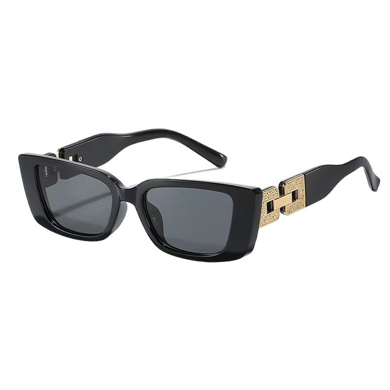 Dames Zonnebril Vierkant Montuur Goudkleurig Frame