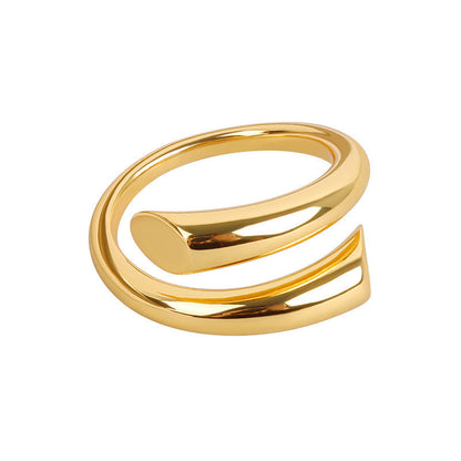 Dames Geometrische Open Ring Minimalistisch Zilver