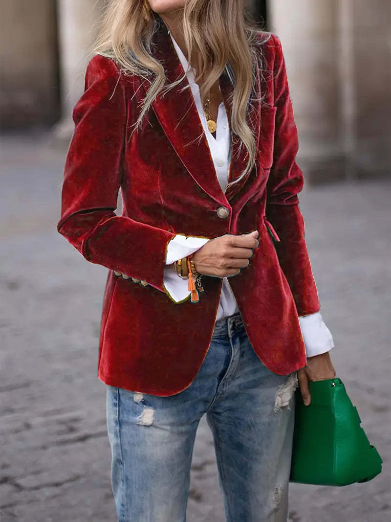 Dames Blazer Fluwelen Trendy Look