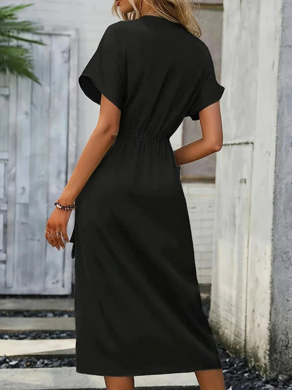 Elegante Wikkeljurk met Rijke Details voor Vrouw