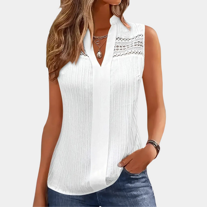 Vrouwelijke Witte Zomer Top Casual Romy - Mode Vibes