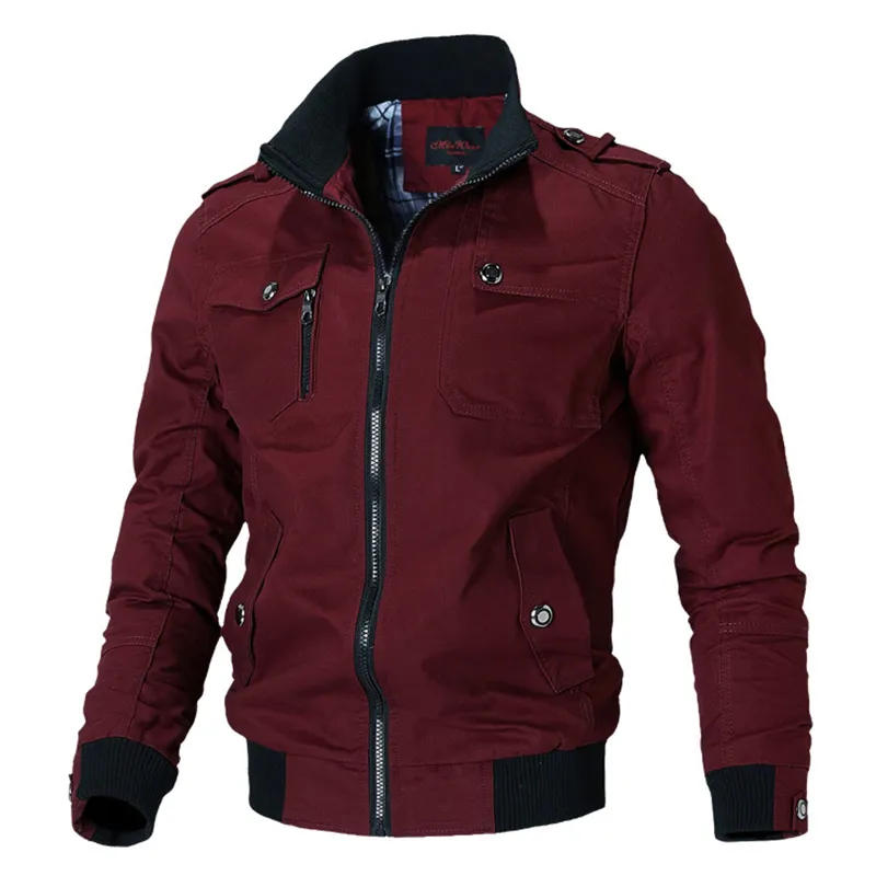 Windjack Slim Fit Militair Stijl Heren