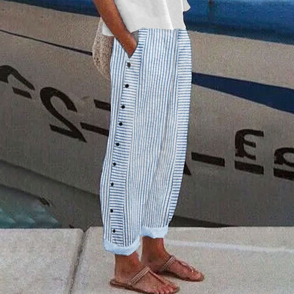Laura | Pantaloni a righe di lusso