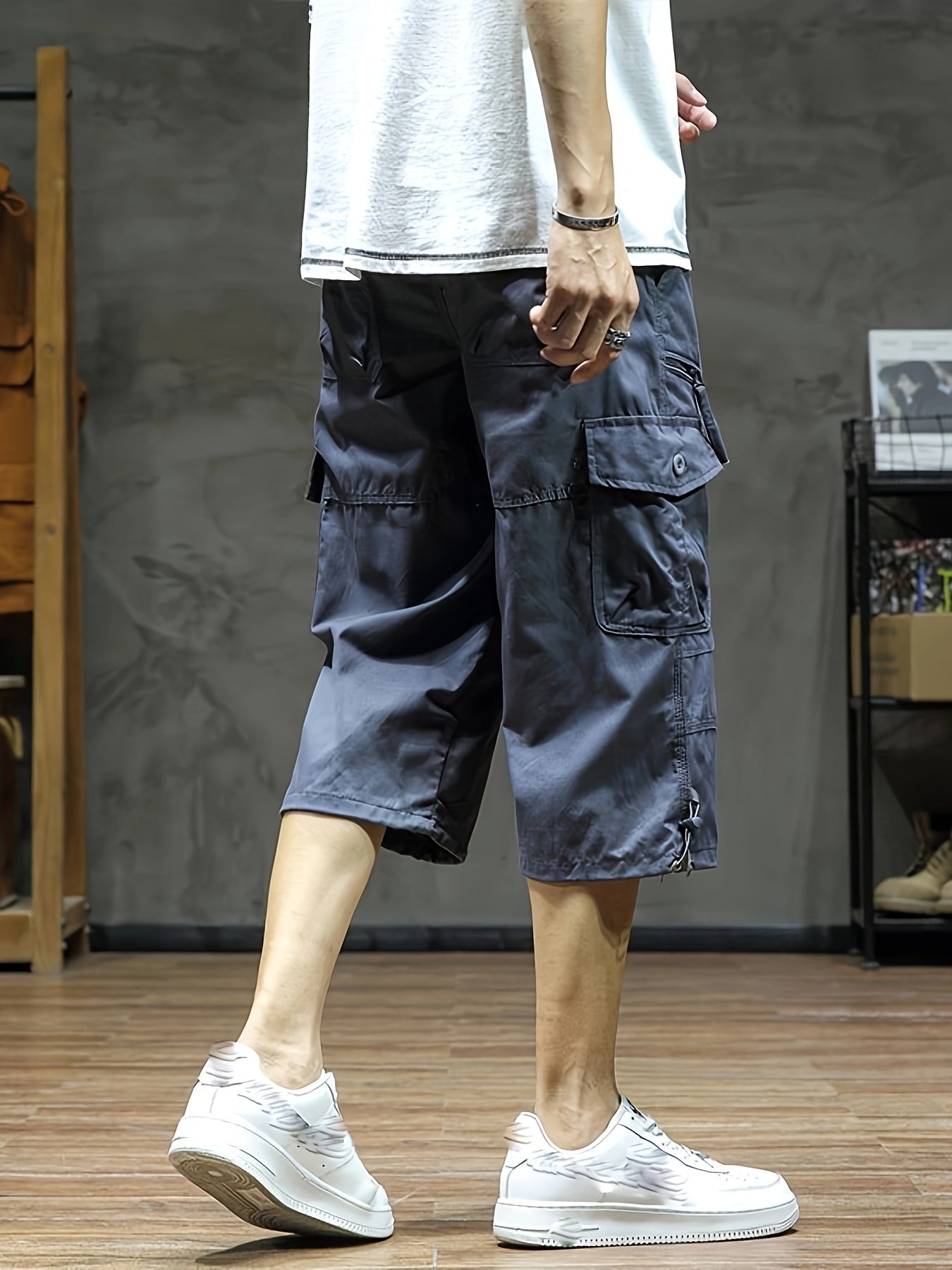 Heren Cargo Broek 3/4 Lengte Comfortabel