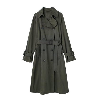 Dames Trenchcoat Lange Trendy Voorjaarsjas met Ceintuur