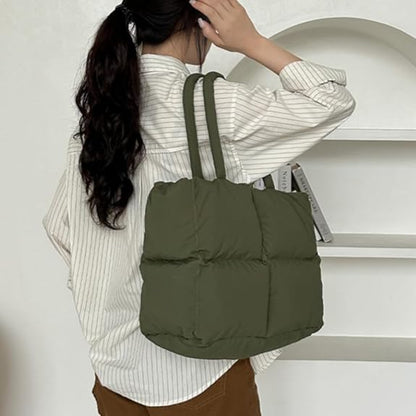 Dames Puffer Tote Tas Zwart Modieus Design