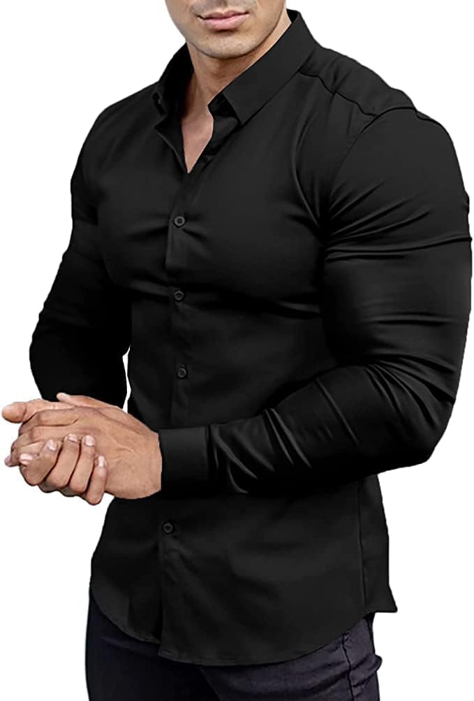 Heren Overhemd Slim Fit Kreukvrij Wit