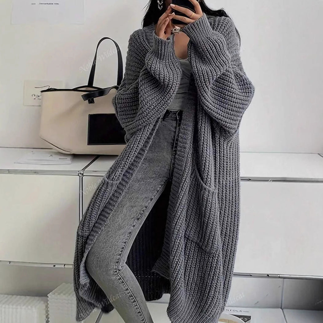 Dames Gebreide Vest Lange Stijlvolle Trendy Look