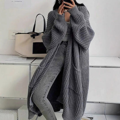 Dames Gebreide Vest Lange Stijlvolle Trendy Look