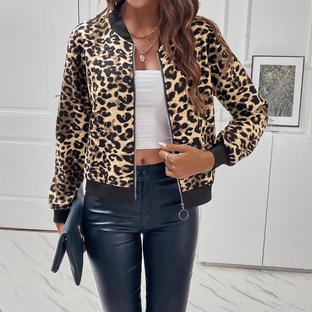 Dames Bomberjas Panterprint Trendy Zwart